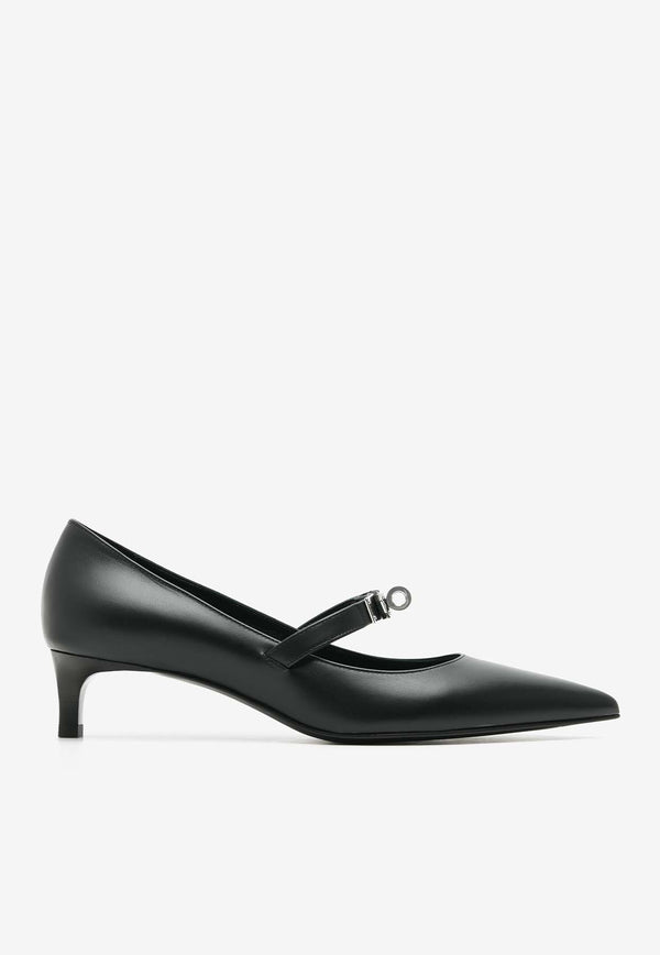 Hermès Kiara 40 Pumps in Black Calfskin with Palladium Hardware K40PBCPHW