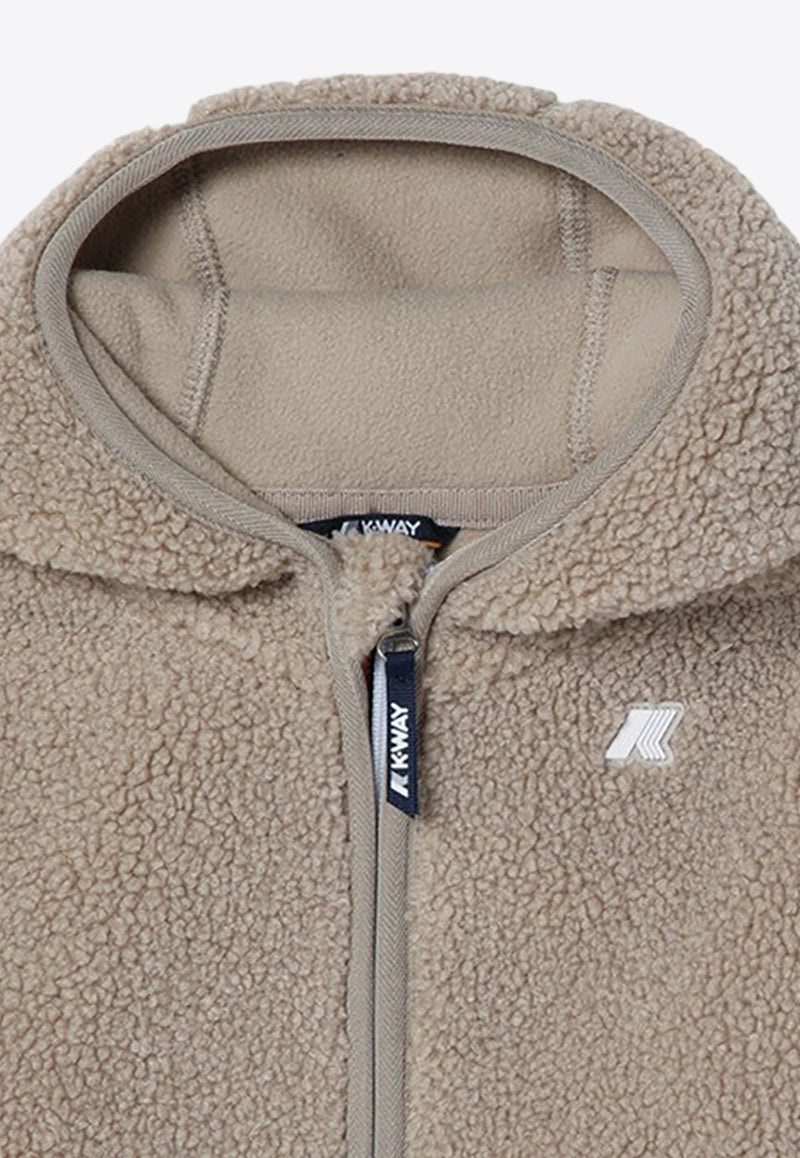 K-Way Kids Babies Janne Fleece Hooded Jacket Beige K41478WPL/P_KWAY-ATS