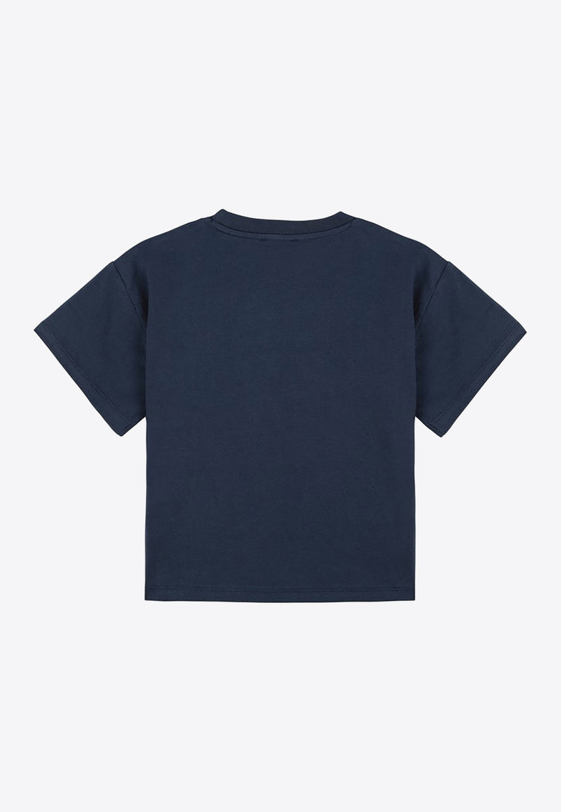 Kenzo Kids Girls Logo Print T-shirt K55010-BCO/N_KENZO-84A Blue