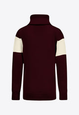 Perfect Moment Kids Girls Ski Intarsia Knit Turtleneck Sweater Bordeaux K6000033BURGUNDY