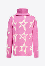 Perfect Moment Kids Girls Star Dust Wool Turtleneck Sweater Pink K6000042PINK