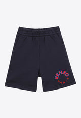 Kenzo Kids Boys Logo Print Track Shorts Blue K60318-BCO/O_KENZO-84A