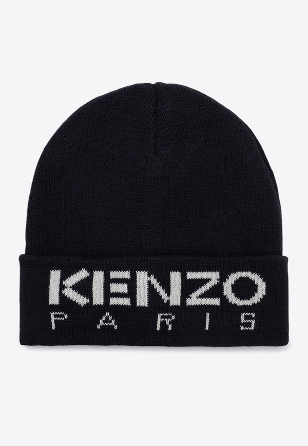 Kenzo Kids Boys Embroidered Logo Wool-Blend Beanie Navy K60604-APL/P_KENZO-84A