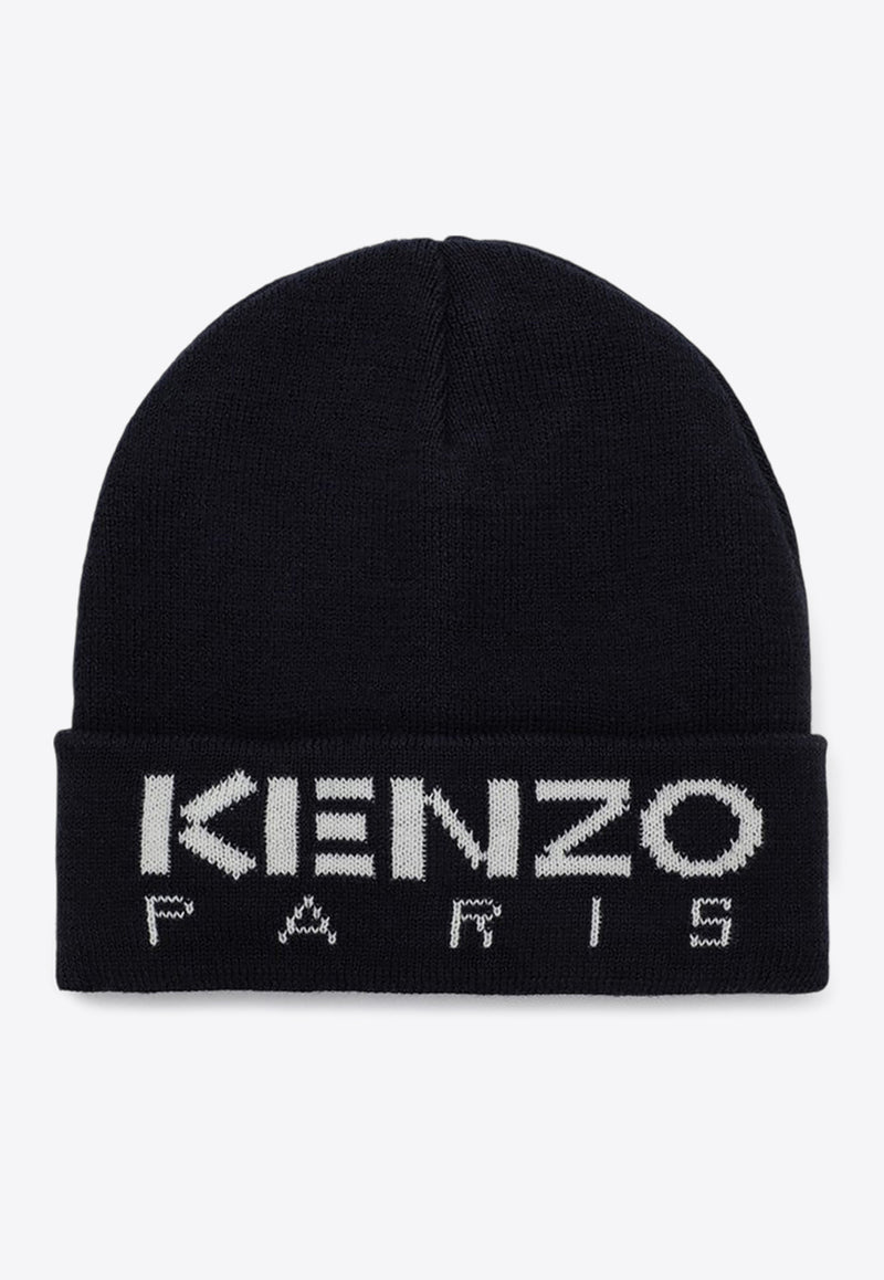 Kenzo Kids Boys Embroidered Logo Wool-Blend Beanie Navy K60604-BPL/P_KENZO-84A