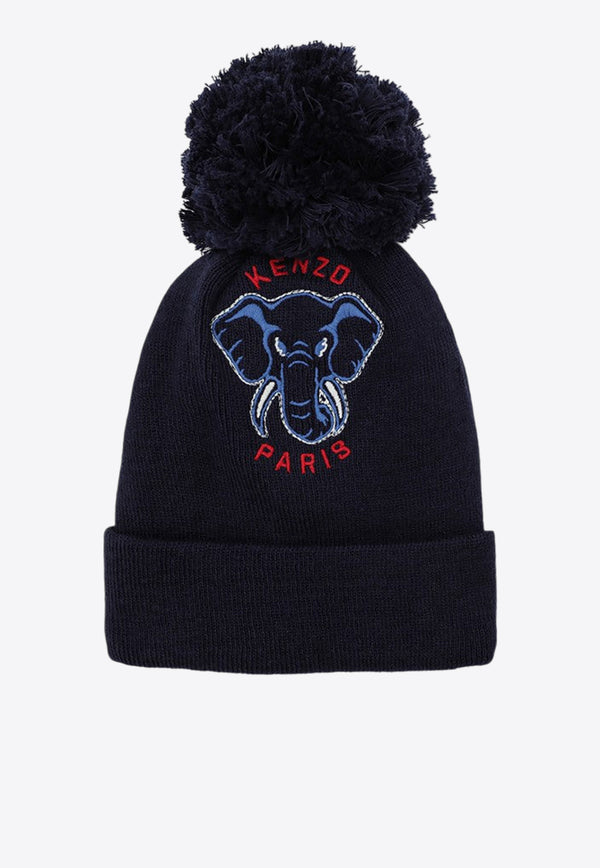 Kenzo Kids Boys Embroidered Pom Pom Beanie Navy K60608-ACO/P_KENZO-84A