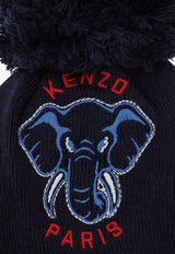 Kenzo Kids Boys Embroidered Pom Pom Beanie Navy K60608-ACO/P_KENZO-84A