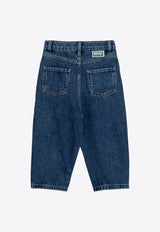 Kenzo Kids Girls Logo Patch Jungle Jeans Blue K60658-ADE/P_KENZO-Z25