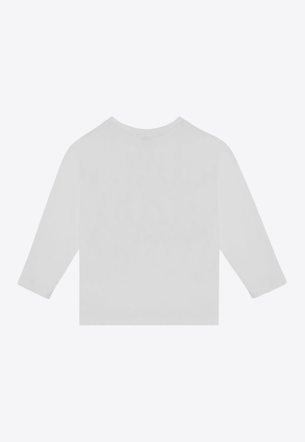 Kenzo Kids Girls Elephant Logo Long-Sleeved T-shirt White K60706-ACO/P_KENZO-10P