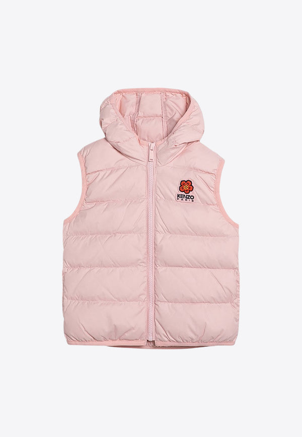 Kenzo Kids Girls Boke Flower Puffer Vest Pink K60722-ANY/P_KENZO-45Z