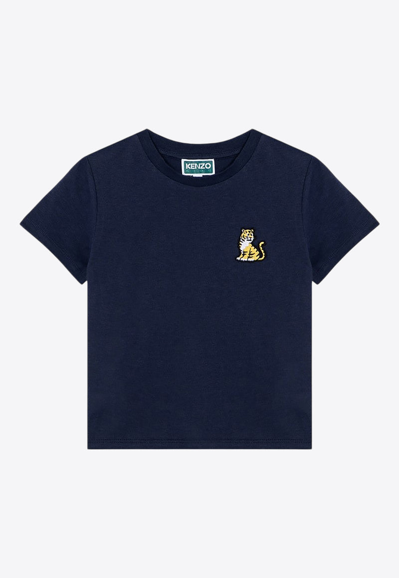 Kenzo Kids Boys Lion Patch T-shirt Blue K60747-ACO/P_KENZO-84A