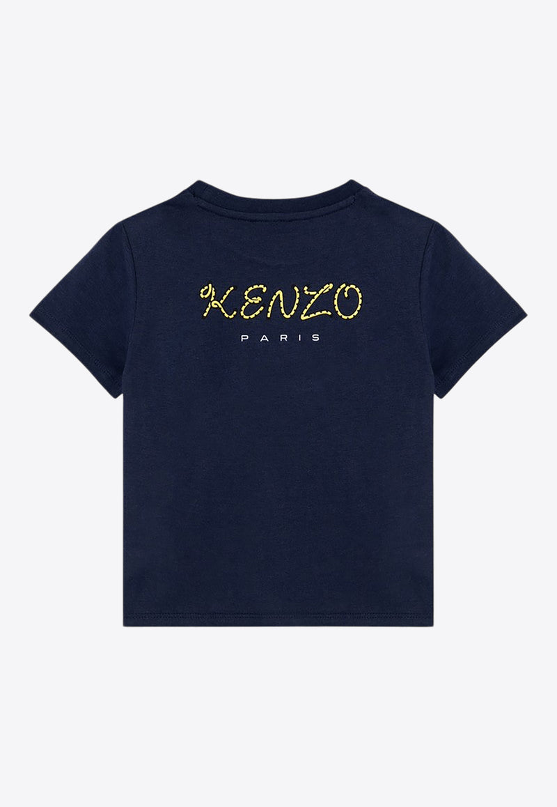 Kenzo Kids Boys Lion Patch T-shirt Blue K60747-ACO/P_KENZO-84A