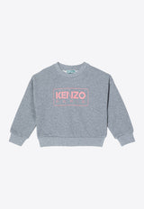 Kenzo Kids Girls Logo Print Sweatshirt Gray K60786-ACO/P_KENZO-A29