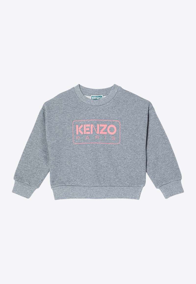 Kenzo Kids Girls Logo Print Sweatshirt Gray K60786-ACO/P_KENZO-A29