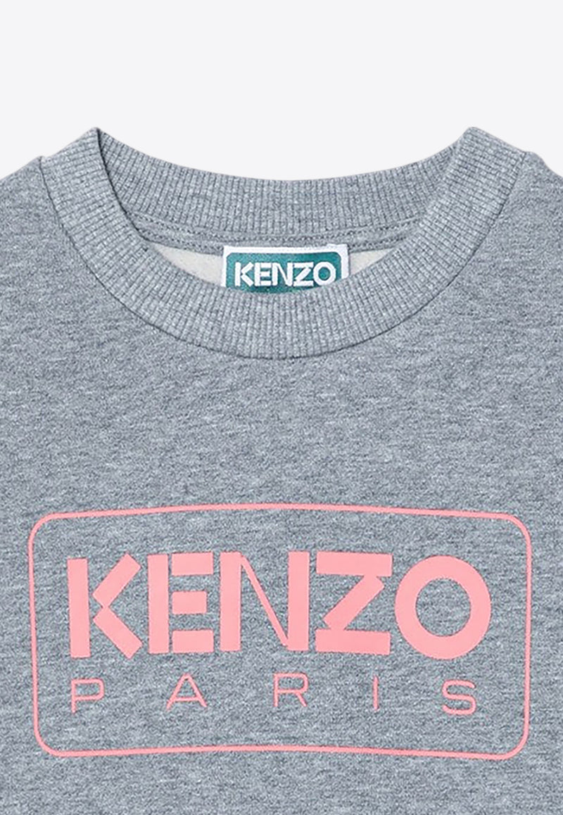 Kenzo Kids Girls Logo Print Sweatshirt Gray K60786-ACO/P_KENZO-A29