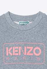 Kenzo Kids Girls Logo Print Sweatshirt Gray K60786-BCO/P_KENZO-A29