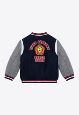 Kenzo Kids Boys Embroidered Bomber Jacket Blue K60824-BWO/P_KENZO-84A