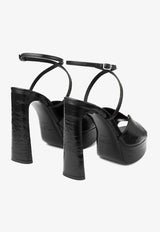 Jimmy Choo Karli 125 Leather Platform Sandals KARLI/PF 125 BYK BLACK