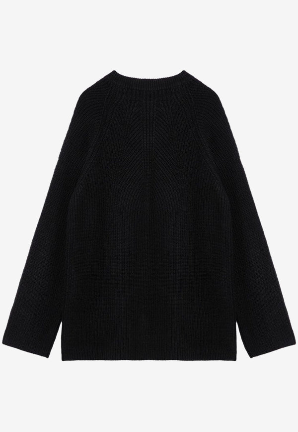 Loulou Studio Cashmere Crewneck Sweater Black KAWAWS/P_LOULO-BLK