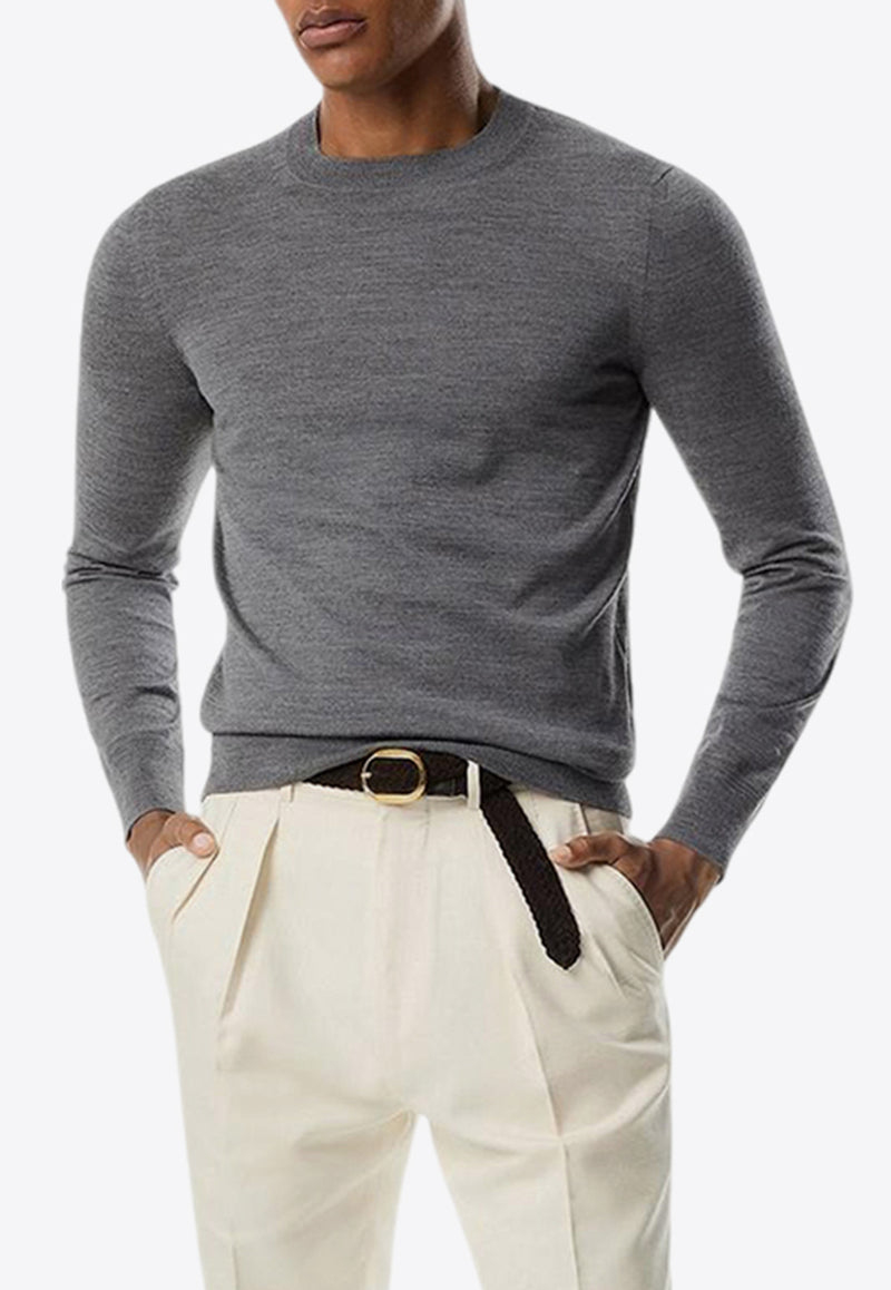 Tom Ford Merino Wool Crewneck Sweater KCL006-YMW010S23 IG680 Gray