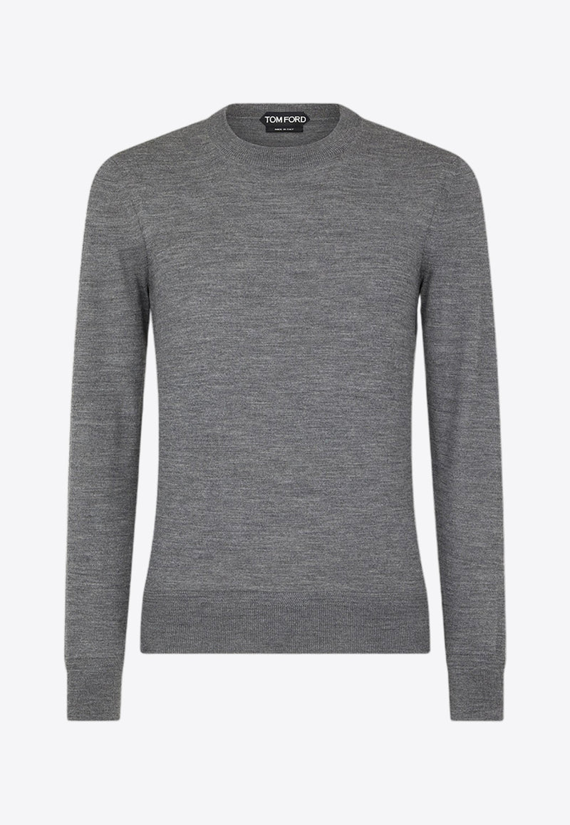 Tom Ford Merino Wool Crewneck Sweater KCL006-YMW010S23 IG680 Gray