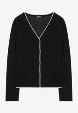 S Max Mara Contrast-Trims Wool Cardigan KENYAWO/Q_MAXS-009