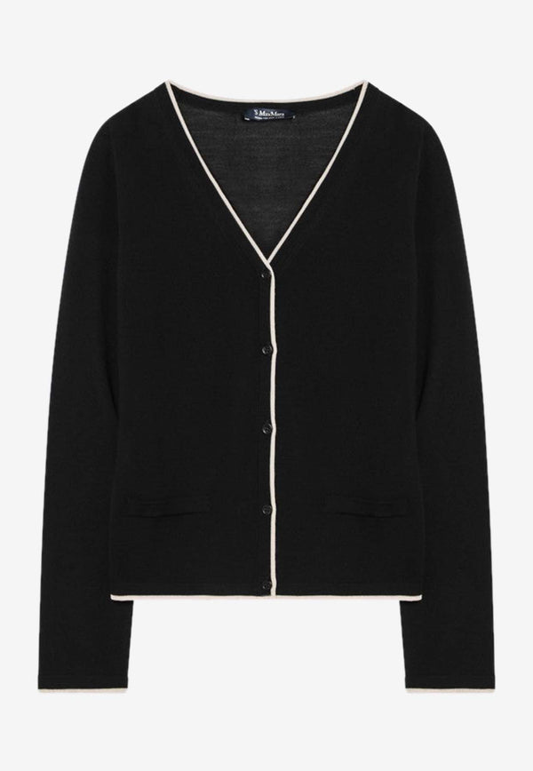 S Max Mara Contrast-Trims Wool Cardigan KENYAWO/Q_MAXS-009