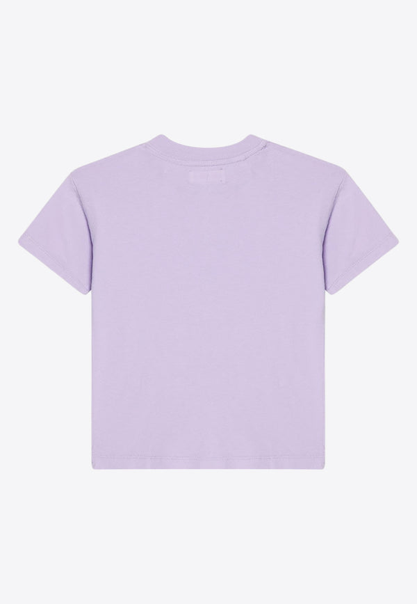 American Vintage Kids Girls Gamipy Crewneck T-shirt Lilac KGAMI02ABH24CO/P_AMERI-PARVIN