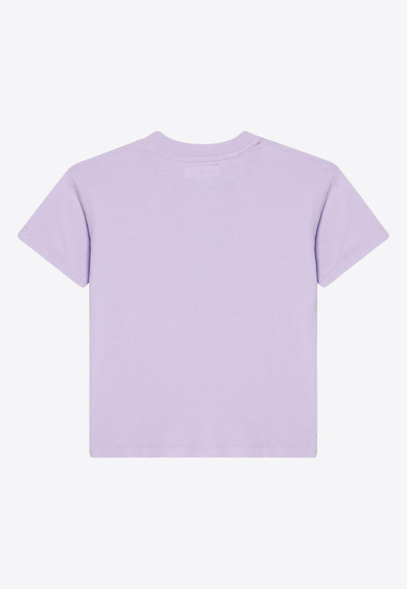 American Vintage Kids Girls Gamipy Crewneck T-shirt Lilac KGAMI02ABH24CO/P_AMERI-PARVIN