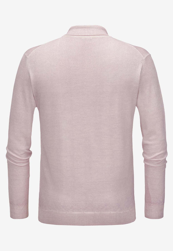 Barena Venezia Rib-Knit Polo Sweater Lilac KNU4837LILAC/LAVENDAR