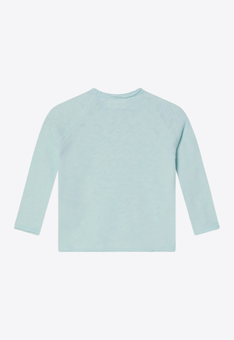 American Vintage Kids Boys Sonoma Long-Sleeved T-shirt Light Blue KSON02BGH24CO/P_AMERI-GLAVI