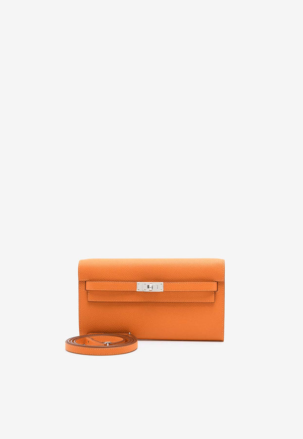 Hermès Kelly to Go Wallet in Orange Epsom with Palladium Hardware KTGWOEPHW