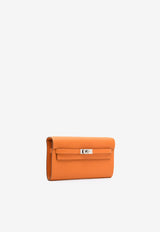 Hermès Kelly to Go Wallet in Orange Epsom with Palladium Hardware KTGWOEPHW