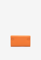 Hermès Kelly to Go Wallet in Orange Epsom with Palladium Hardware KTGWOEPHW