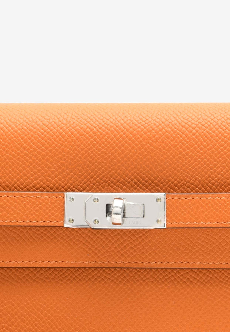 Hermès Kelly to Go Wallet in Orange Epsom with Palladium Hardware KTGWOEPHW