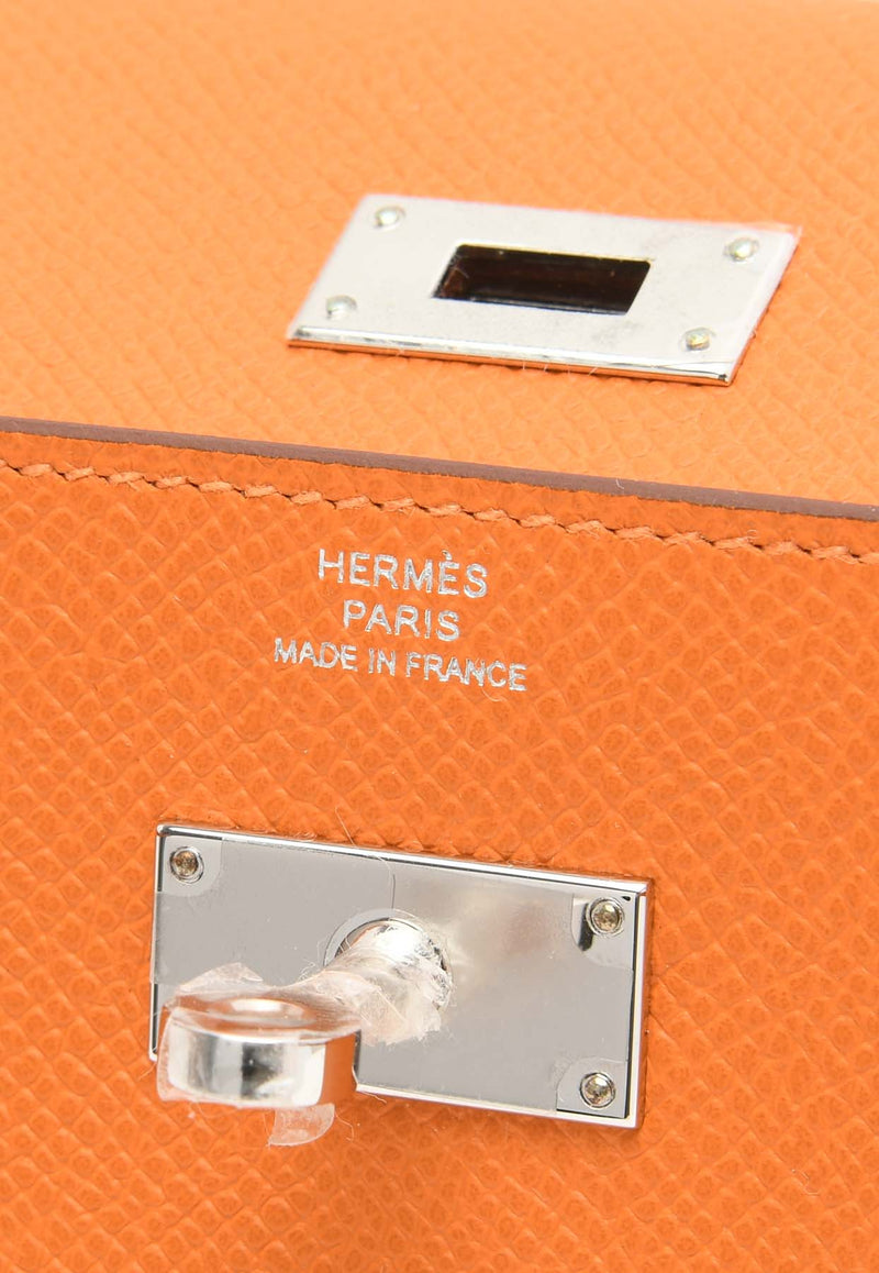 Hermès Kelly to Go Wallet in Orange Epsom with Palladium Hardware KTGWOEPHW