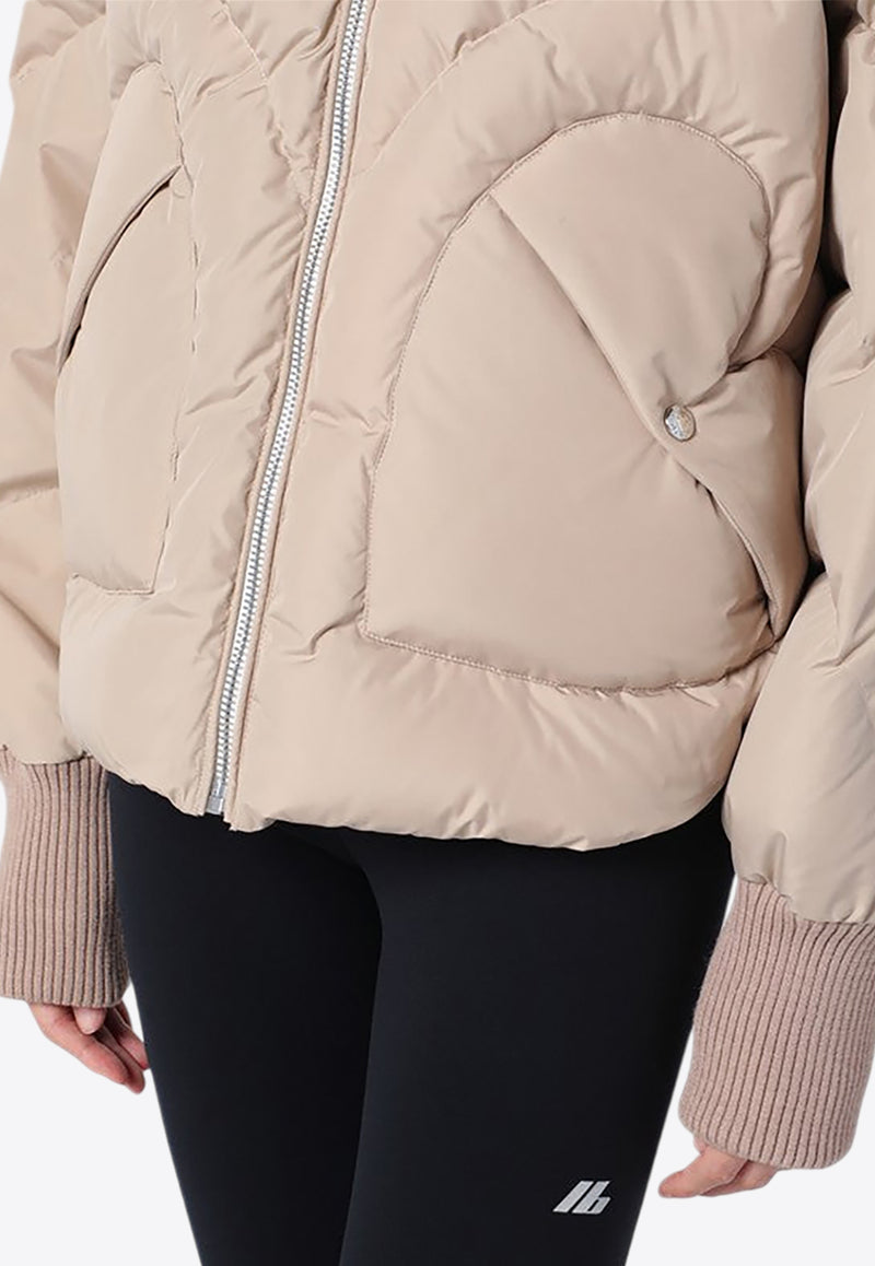 KHRISJOY Corazon Heart-Shaped Pockets Puffer Jacket Beige KWF24R0624NY0001/P_KHRIS-SND194