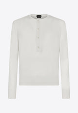 Tom Ford Silk-Blend Henley T-shirt KYL007-YMS054S24 AW002