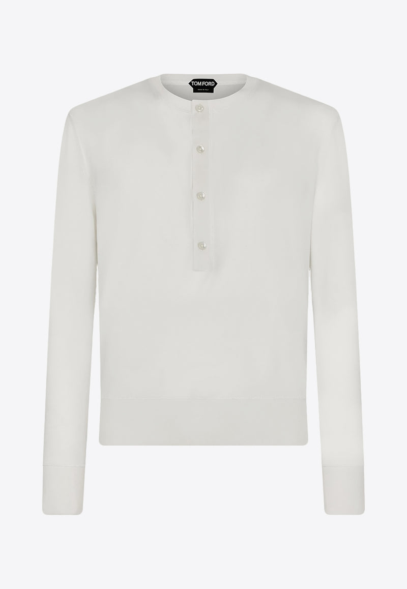 Tom Ford Silk-Blend Henley T-shirt KYL007-YMS054S24 AW002