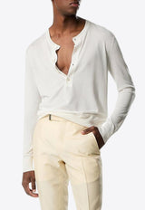 Tom Ford Silk-Blend Henley T-shirt KYL007-YMS054S24 AW002