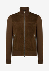 Tom Ford Zip-Up Suede Wool Jacket KZF008-YMW084S25 KB382 Brown