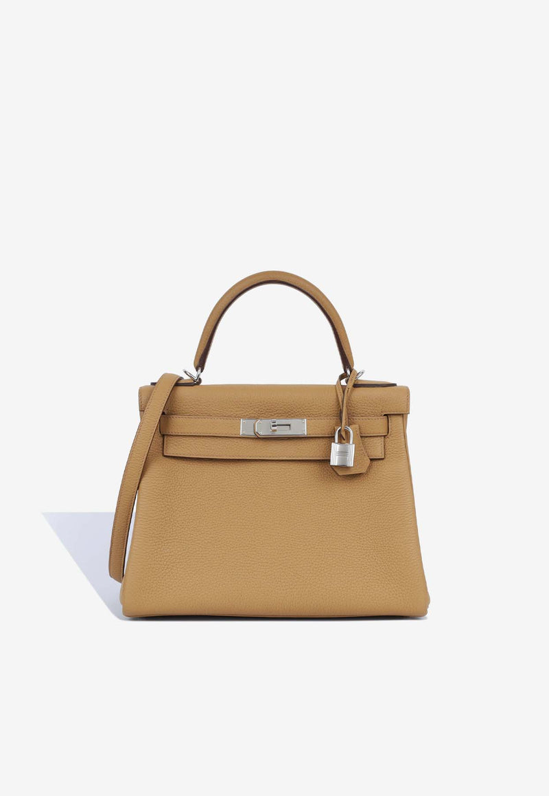 Hermès Kelly 28 in Biscuit Clemence Leather with Palladium Hardware