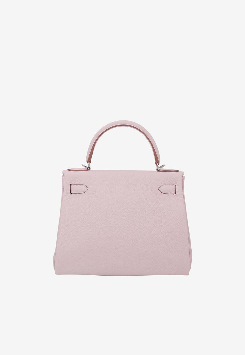 Hermès Kelly 28 in Mauve Pale Clemence Leather with Palladium Hardware