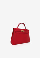 Hermès Kelly 32 Sellier in Rouge Casaque Epsom Leather with Gold Hardware