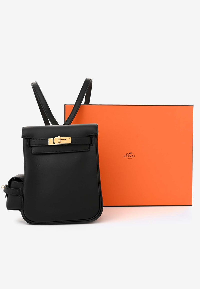 Hermès Kelly Jump Backpack in Black Swift Leather with Gold Hardware