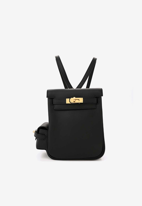 Hermès Kelly Jump Backpack in Black Swift Leather with Gold Hardware