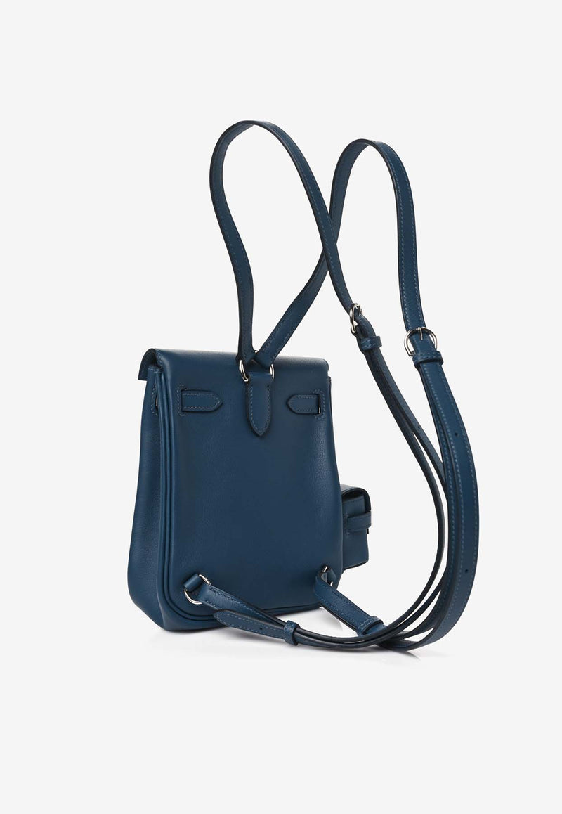 Hermès Kelly Jump Backpack in Bleu de Prusse Swift Leather with Palladium Hardware