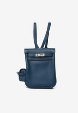 Hermès Kelly Jump Backpack in Bleu de Prusse Swift Leather with Palladium Hardware