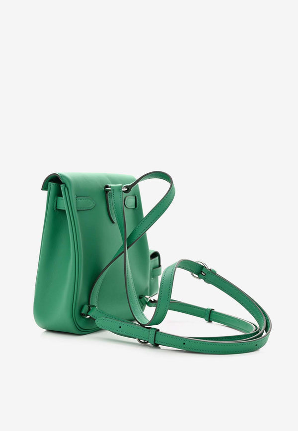 Hermès Kelly Jump Backpack in Vert Vertigo Swift Leather with Palladium Hardware