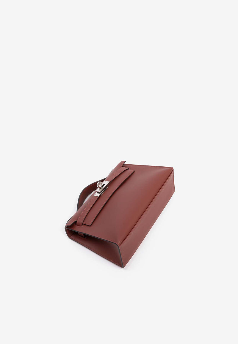 Hermès Kelly Pochette Clutch Bag in Rouge H Swift Leather with Palladium Hardware