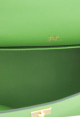 Hermès Kelly Pochette Clutch Bag in Vert Yucca Swift with Gold Hardware